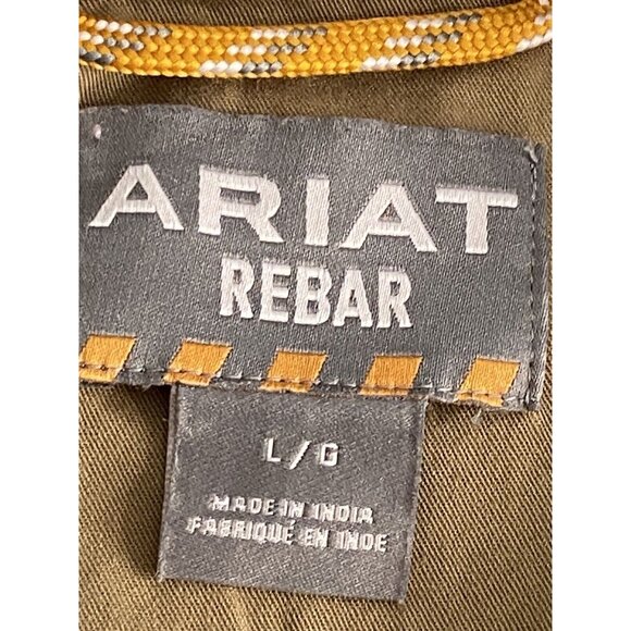 Ariat Rebar Washed Twill Long Sleeve Work Shirt Women’s Large Brown - Picture 9 of 16